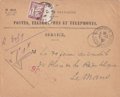 France Taxe Sur Lettre - 1859-1959 Briefe & Dokumente