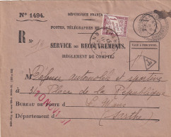 France Taxe Sur Lettre - 1859-1959 Covers & Documents