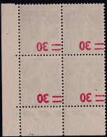 France Variétés  N°476 Bloc De 4 Coin Impression Recto-verso  Qualité:** - Unclassified