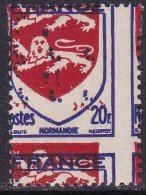 France Variétés  N°605 Jaune Absent,rouge à Cheval Recto-verso  Qualité:** - Sin Clasificación