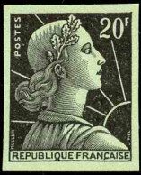 France Variétés  N°1011B  20f Marianne De Muller Essai En Noir Sur Vert  Qualité:(*) - Ohne Zuordnung