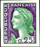 France Variétés  N°1263 Essai De Couleur En Lilas Et Vert  Qualité:** - Non Classificati