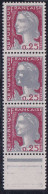 France Variétés  N°1263 Bande De 3 1ex Surencrage Du Gris   Qualité:** - Sin Clasificación