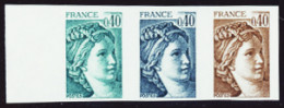 France Variétés  N°2118 0,40 Sabine Bande De 3 Essais  Qualité:** - Zonder Classificatie