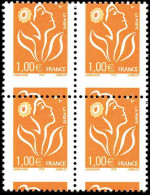 France Variétés  N°3739 Piquage à Cheval Bloc De 4  Qualité:** - Non Classés