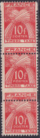 France Variétés Taxes N°86 Bande De 3 Variété De Piquage (1 Ex*)  Qualité:** - Zonder Classificatie