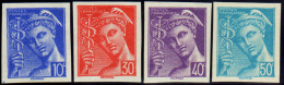 France Non Dentelés N°546/549  Mercure 4 Valeurs  Qualité:** - 1938-42 Mercure