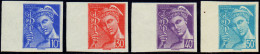 France Non Dentelés N°546/549  Mercure 4 Valeurs Bord De Feuille  Qualité:** - 1938-42 Mercurio