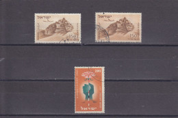 ISRAEL - O / FINE CANCELLED - 1953/1954 - AIRMAIL LION'S MOUNTAIN, DESERT FLOWER  - Yv. 71, PA 12   Mi. 83 (x2), 93 - Usados (sin Tab)