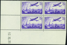 France Coins Datés Poste Aérienne N°10 2F25 Violet 12.12.35  Qualité:** - Airmail