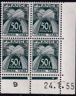 France Coins Datés Taxes N°88 50f Vert Foncé 24.1.55  Qualité:** - Postage Due