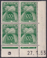 France Coins Datés Taxes N°89 100f Vert 27-1-53  Qualité:** - Strafport