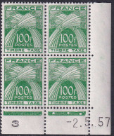 France Coins Datés Taxes N°89 100f Vert 2-5-57  Qualité:** - Postage Due