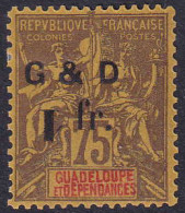 Guadeloupe  N°49Bc  "1" Renversé   Qualité:* - Other & Unclassified