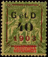 Guadeloupe  N°52H  40c Sur 1f Olive (type Ee)   Qualité:** - Andere & Zonder Classificatie