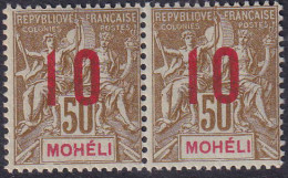 Mohéli  N°22A  Chiffres Espacés Tenant à Normal  Qualité:** Cote 475€ - Autres & Non Classés