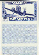 Sénégal Poste Aérienne N°30e  100f Bleu Sans Teinte De Fond  Sur Papier Carton Bdf  Qualité:(*) - Andere & Zonder Classificatie