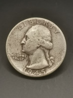 WASHINGTON QUARTER DOLLAR ARGENT 1945 PHILADELPHIE USA / SILVER 1/4 DOLLAR - 1932-1998: Washington