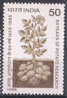 50th Anniversary Of Potato Research In India, MNH, 1985, SG#1156, CV-£2.00 SGALB1P4 - Légumes