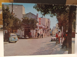 Cartolina Alliste Provincia Lecce ,piazza San Quintino ,bar, Auto Bianchina ,moto Vespe - Lecce