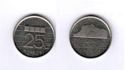 Pays Bas, 25 Cent, 25c, 1982, KM# 204, Beatrix, Nederland, - 1980-2001 : Beatrix