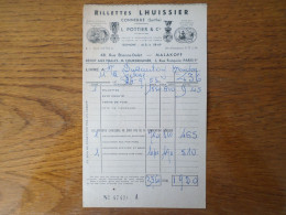 72 CONNERRE - Facture RILLETTES LHUISSIER, L. POTTIER & Cie Dépositaires, Septembre 1955 - 1950 - ...