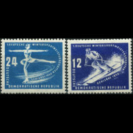 DDR 1950 - Scott# 51-2 Winter Sport-Skier Set Of 2 MNH - Ungebraucht