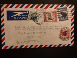 LETTRE Par Avion Pour La FRANCE TP ANIMAUX 4 1/2d OBL.MEC.2 III 1956 CAP TOWN + TP 1d + 1/ + 1/2d OBL.5 MAR 56 - Nueva República (1886-1887)