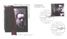 Germany:FDC, 100. Geburtstag Julius Leber, 1991 - 1991-2000