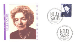 Germany:FDC, 100. Geburtstag Nelly Sachs, 1991 - 1991-2000