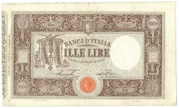 1000 LIRE BARBETTI GRANDE M MATRICE LATERALE TESTINA DECRETO 01/08/1917 BB - Regno D'Italia – Autres