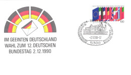 Germany:FDC, Im Geeinten Deutschland Wahl Zum 12. Deutschen Bundestag 2.12.1990, 1992 - 1981-1990