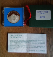 500 Tolar Tolarjev 1995 ALJAŽEV STOLP Srebrnik Silver Coin - Eslovenia