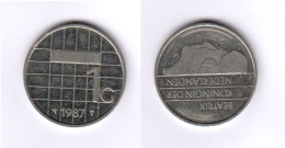 Pays Bas, 1 Gulden, 1G, 1987, KM# 205, Beatrix, Nederland, - 1980-2001 : Beatrix