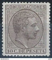 ES192SASG-L4255-TESPTAN.España.Spain. Espagne.REY ALFONSO Xll . 1878.(Ed 192)  Sin  Charnela - Ungebraucht