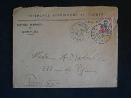 DC6 INDOCHINE BELLE LETTRE  PRIVEE TONKIN 1929  PAR AVION HANOI A PARIS FRANCE  + CACHETS BLEUS +AFF. INTERESSANT+  ++ - Cartas & Documentos