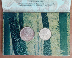 1991 Flora E Fauna 200+500 Lire UNC - 0,64 Oz Of Pure Silver - 500 Liras
