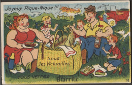 64 BIARRITZ - JOYEUX PIQUE-NIQUE !!! SOUS LES VICTUAILLES VOUS VERREZ BIARRITZ - Carte à Système - RCPA 03 - Biarritz