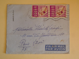 DC6 VIETNAM BELLE LETTRE  ENV. 1952    A PARIS   FRANCE +PAIRE DE TP +AFF. INTERESSANT+  ++ - Vietnam