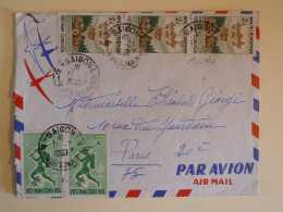 DC6 VIETNAM BELLE LETTRE  ENV. 1968    SAIGON A PARIS   FRANCE +PAIRES DE TP +AFF. INTERESSANT+  ++ - Viêt-Nam