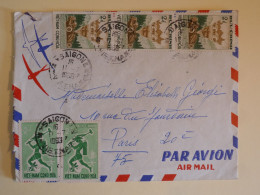 DC6 VIETNAM BELLE LETTRE  ENV. 1968    SAIGON A PARIS   FRANCE +PAIRES DE TP +AFF. INTERESSANT+  ++ - Vietnam