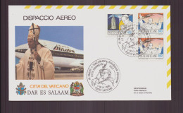 Vatican, Enveloppe Avec Cachet Commémoratif " Retour Du Pape De Sa Visite En Tanzanie " 1990 - Andere & Zonder Classificatie