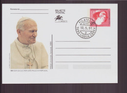 Portugal, Carte Avec Cachet Commémoratif " Filatella " Visite De Jean-paul II, 1991, Lisboa - Sellados Mecánicos ( Publicitario)