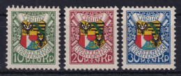 LIECHTENSTEIN 1927 - MLH - ANK 75-77 - Unused Stamps