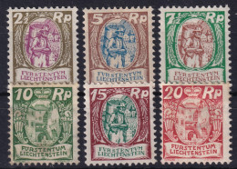 LIECHTENSTEIN 1925/27 - MLH - ANK 65-70 - Ungebraucht