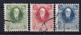 LIECHTENSTEIN 1925 - Canceled - ANK 72-74 - Used Stamps
