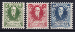 LIECHTENSTEIN 1925 - MLH - ANK 72-74 - Ongebruikt