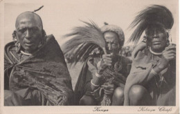 East African Types Masai Kikuyu Chiefs Antique Postcard - Kenya