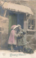 FÊTES ET VOEUX - Nouvel An - Deux Enfants Tenant Une Lanterne - Colorisé - Carte Postale Ancienne - Nouvel An