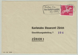 Schweiz / Helvetia 1962, Brief Winterthur - Zürich, Radio / Rundfunk, Gebühr / Frais / Taxe - Télécom